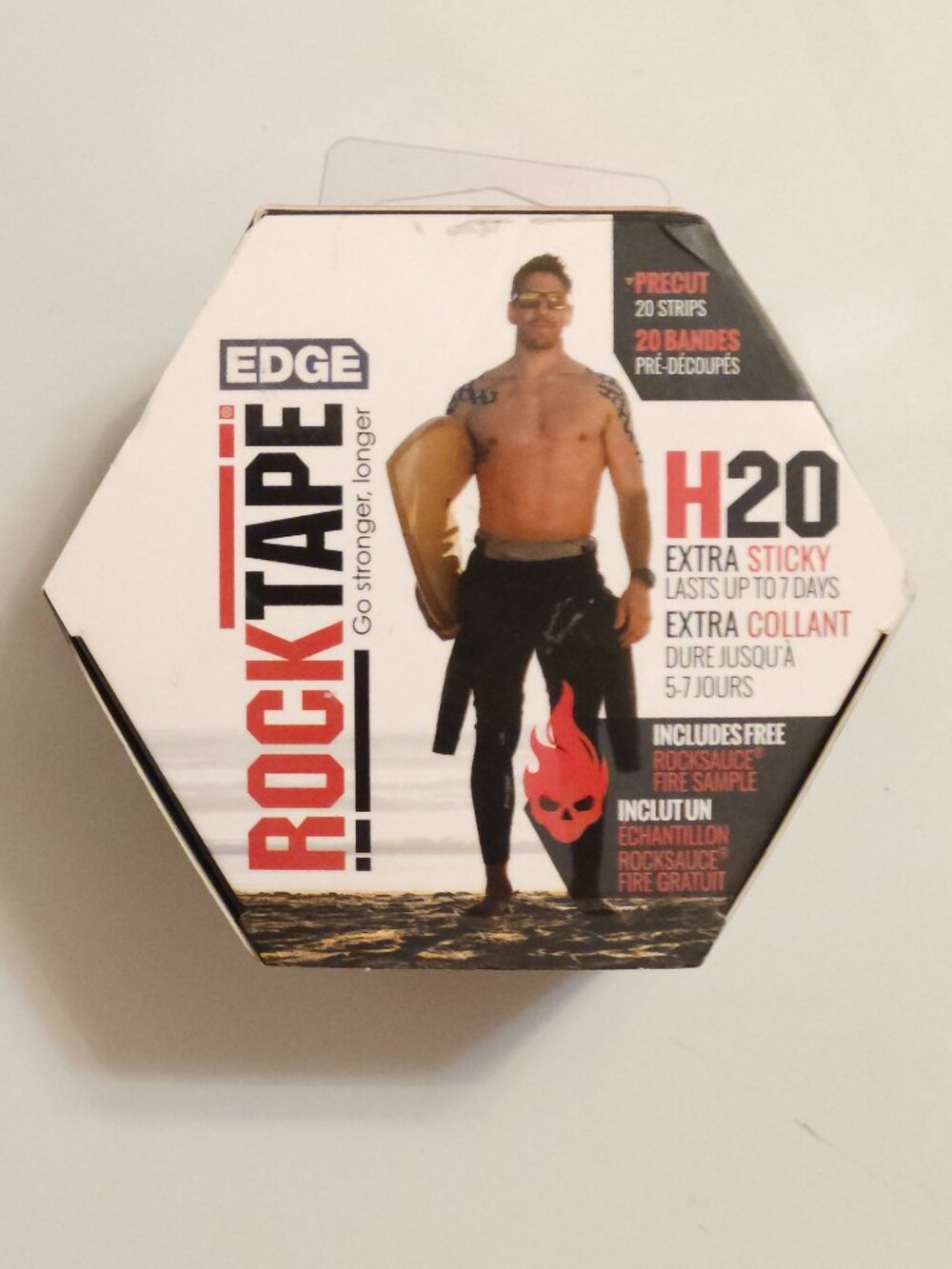 ROCK TAPE EDGE Kinesiology Tape BNIP H20 Extra Sticky Lasts 7 Days
